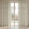 Tidal Wavy Stripe Velvet Curtain Panel — 48 × 108 in, Blue & Ivory; supplier product view 1.