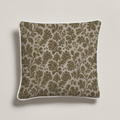 Cypres Botanical Piped Petite Pillow with Microfiber Insert — 11″ Square, Moss & Chalk; full product view.