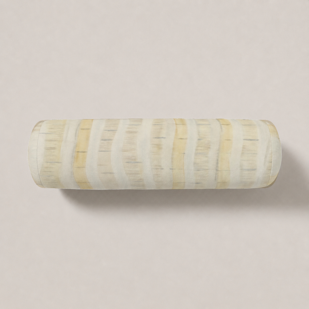 Citrine Striped Bolster Pillow Cover — 6 × 20 in, Butter & Ivory; supplier product view 1.