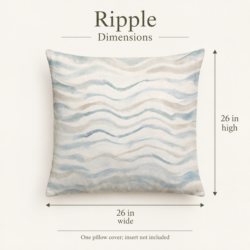 Ripple — 26 Everyday Cotton Square Cover; dimensions and inclusions.