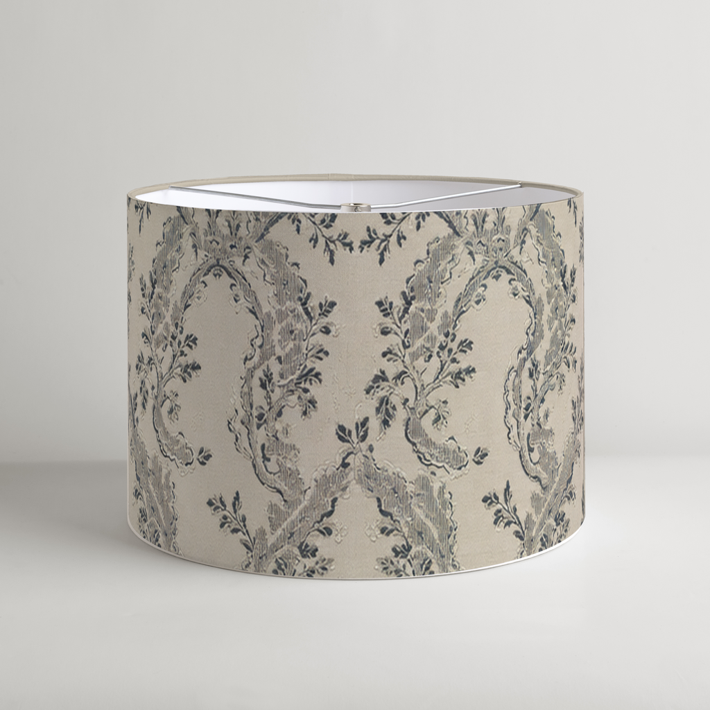 Toulon Scenic Drum Lampshade — 10 in Diameter × 10 in High, Ink & Ivory; supplier product view 1.