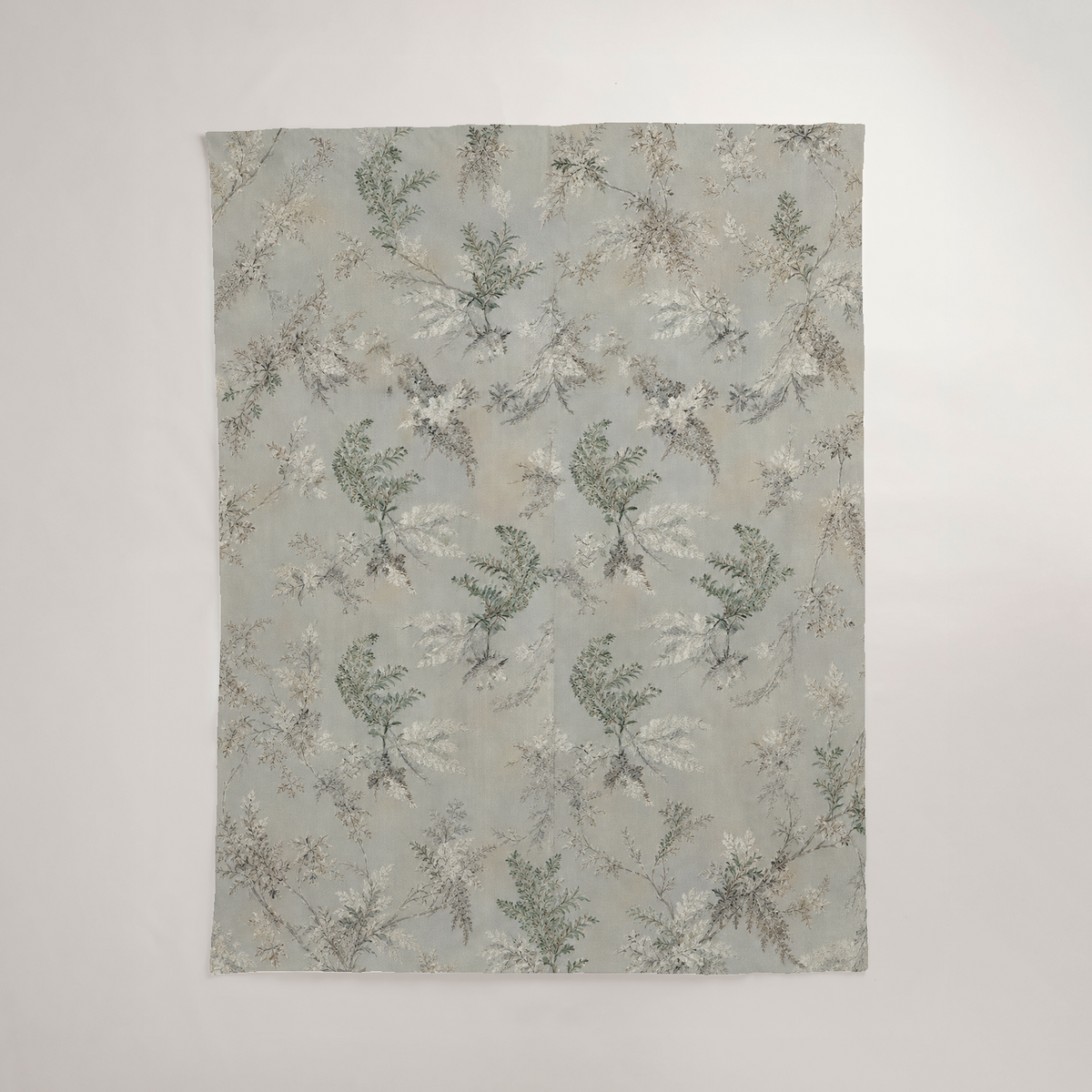 Fern Mist Botanical Cotton Duvet Cover — Twin / Twin XL, Mist & Sage; supplier product view 1.
