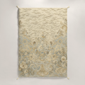 Serein Ornamental Tasselled Cotton Sateen Duvet Cover — King / Cal King, Mist Blue & Ochre; supplier product view 1.