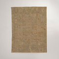 Ribbon Patinated Abstract Soft Linen Duvet Cover — Full / Queen, Antique Ochre & Slate; supplier product view 1.