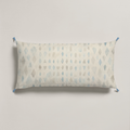 Paloma Geometric Tasselled Velvet Floor Pillow Cover — 72 × 30 in, Blue & Ivory; supplier product view 1.