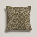 Cypres Botanical Piped Soft Linen Floor Pillow Cover — 36 in Square, Moss & Chalk; supplier product view 1.