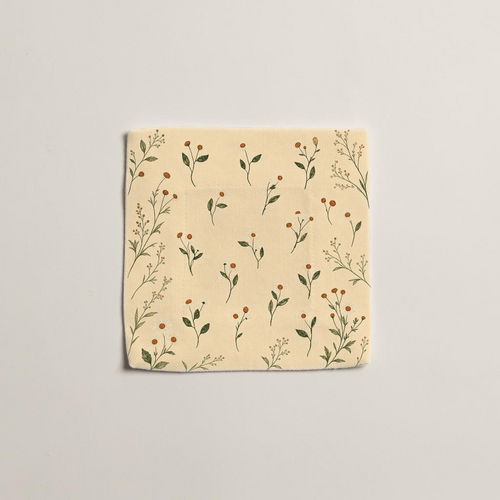 Aurelia Botanical Cotton Cocktail Napkins — 5 in Square, Butter & Olive; supplier product view 1.