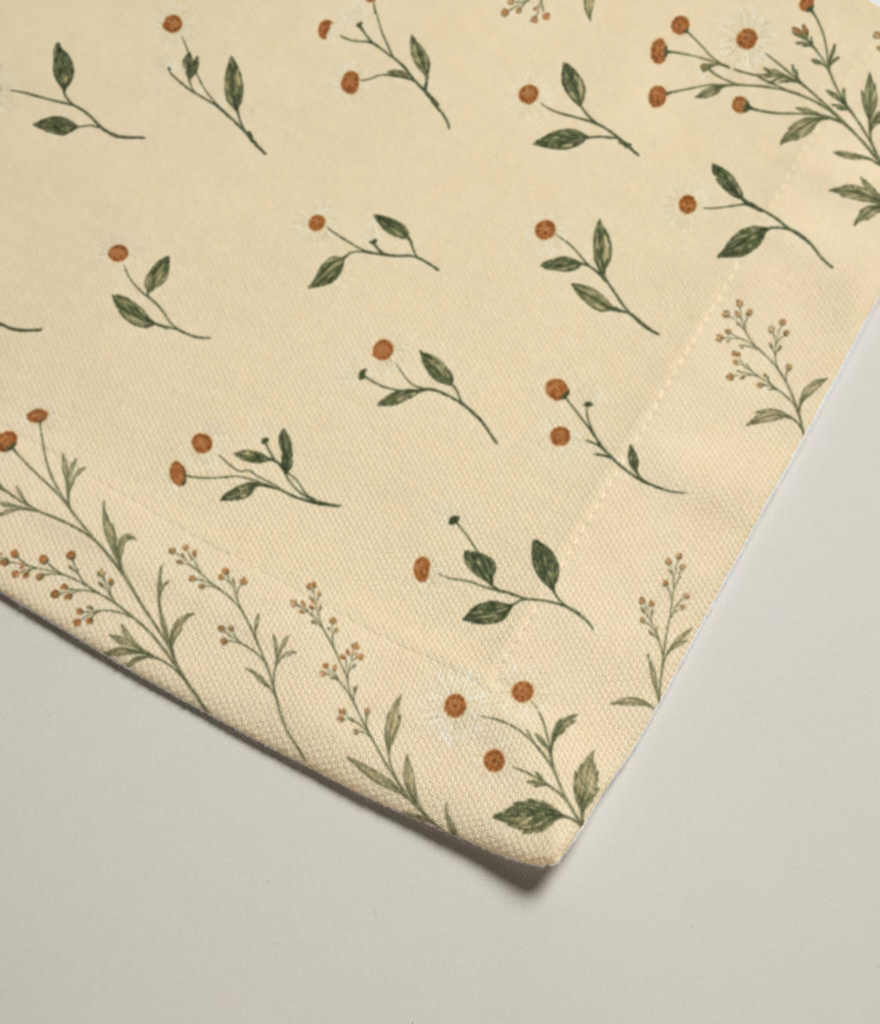 Aurelia Botanical Cotton Cocktail Napkins — 5 in Square, Butter & Olive; supplier product view 3.
