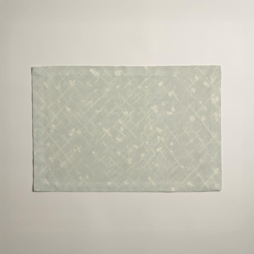 Trellis Geometric Cotton Placemat — 12 × 18 in, Sage & Ivory; supplier product view 1.