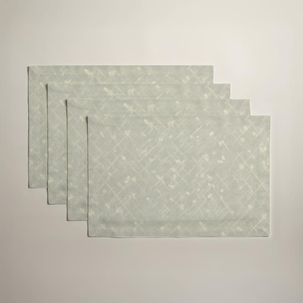 Trellis Geometric Cotton Placemat — 12 × 18 in, Sage & Ivory; supplier product view 3.