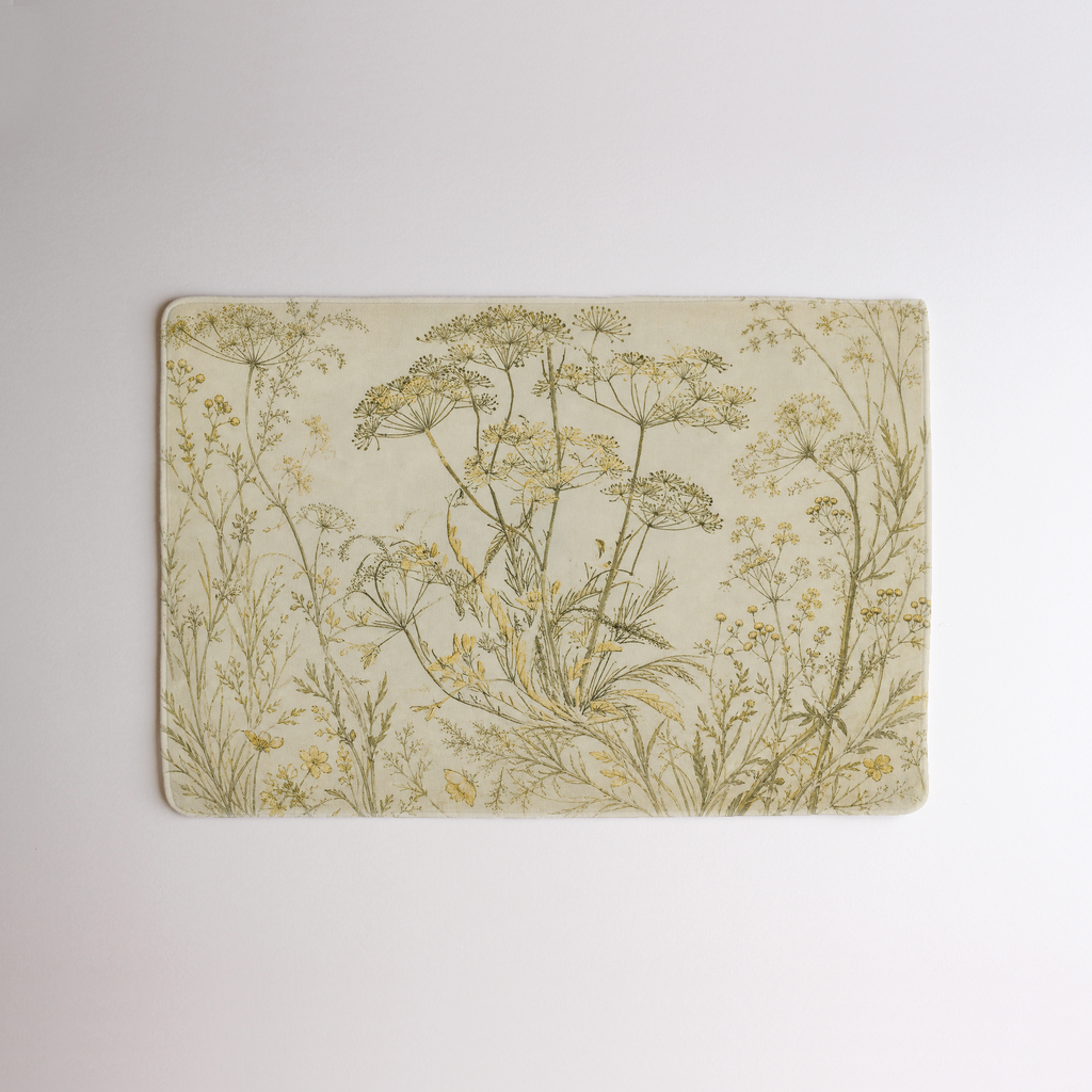 Fennel Botanical Piped Cotton Placemats — 12 × 18 in, Set of 4; supplier product view 3.