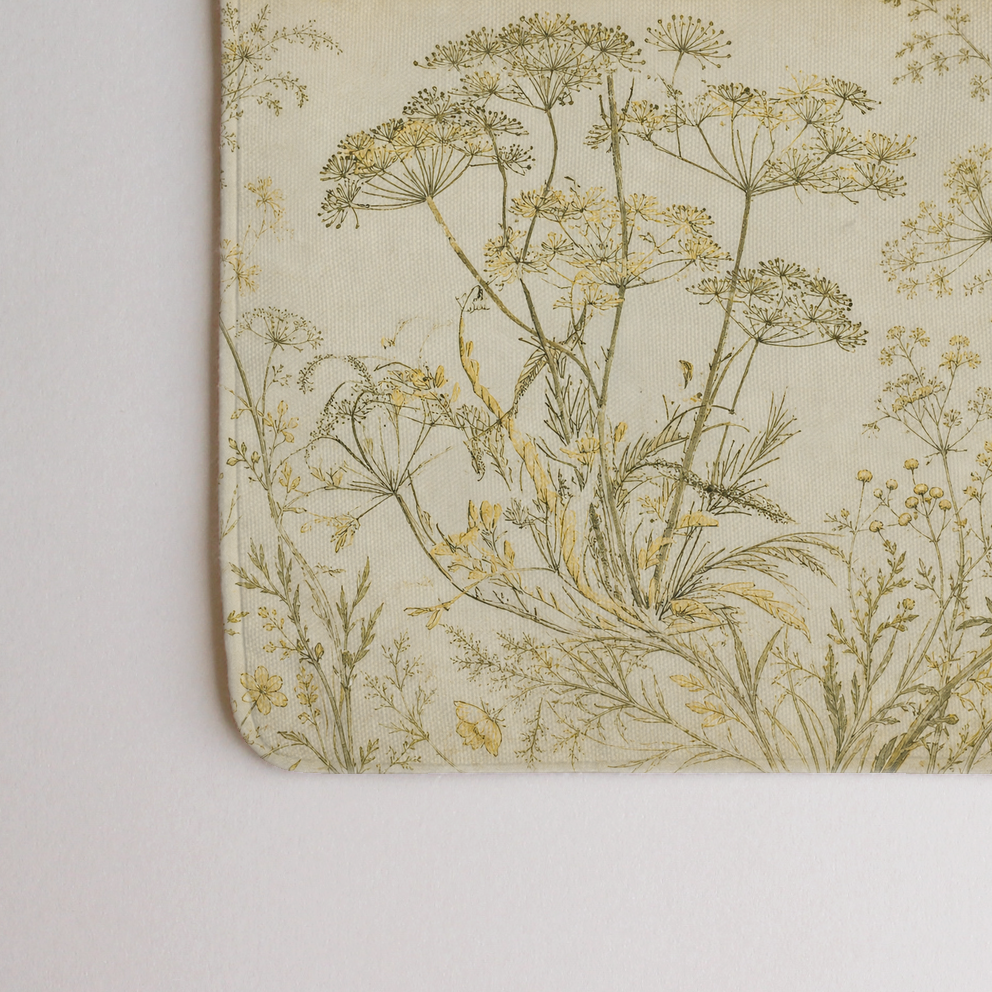 Fennel Botanical Piped Cotton Placemats — 12 × 18 in, Set of 4; supplier product view 4.