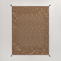 Camellia Botanical Tasselled Cotton Voile Quilt — King / Cal King, Tobacco & Ochre; supplier product view 1.