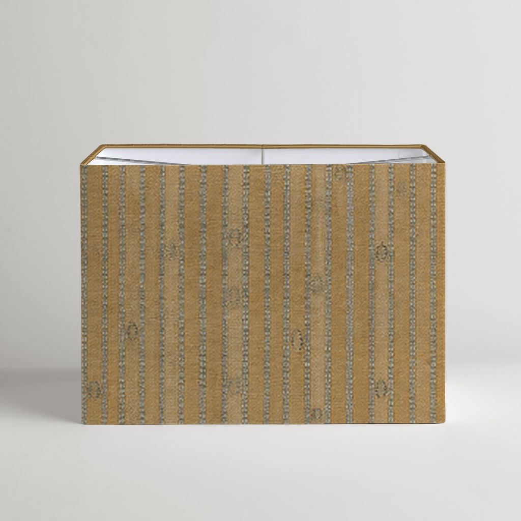 Solstice Stripe Rectangular Lampshade — 11 × 16 × 11 in, Ochre & Slate; supplier product view 1.