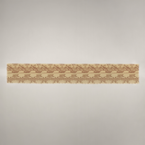 Bistro Scenic Cotton Long Table Runner — 18 × 120 in, Terracotta & Cream; supplier product view 1.