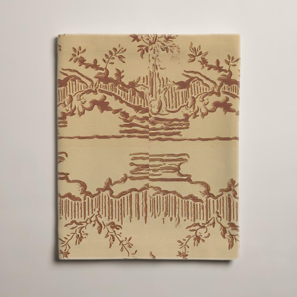 Bistro Scenic Cotton Long Table Runner — 18 × 120 in, Terracotta & Cream; supplier product view 2.