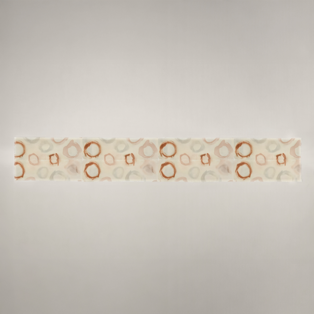 Caldera Painted Ring Cotton Sateen Table Runner — 18 × 120 in, Terracotta & Cream; supplier product view 1.