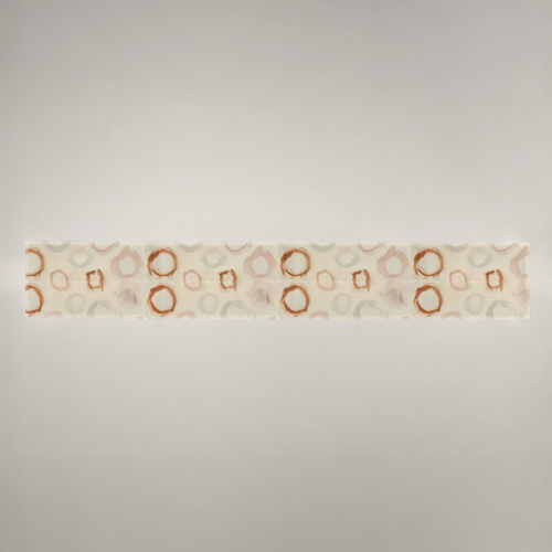 Caldera Painted Ring Cotton Sateen Table Runner — 18 × 120 in, Terracotta & Cream; supplier product view 1.
