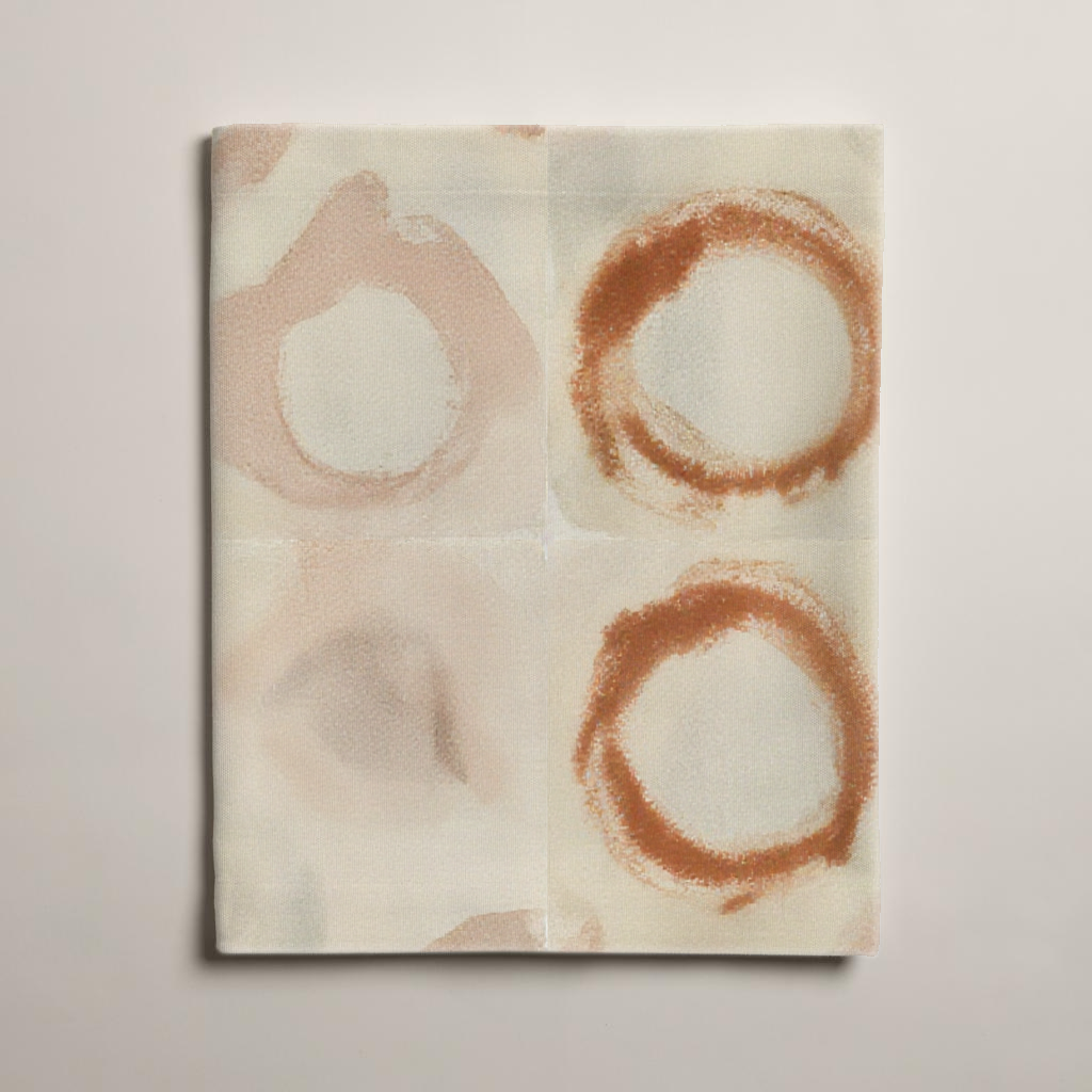 Caldera Painted Ring Cotton Sateen Table Runner — 18 × 120 in, Terracotta & Cream; supplier product view 3.