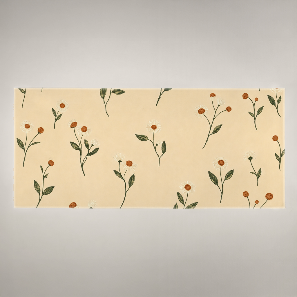 Aurelia Botanical Cotton Tablecloth — 41 in Square, Butter & Olive; supplier product view 1.