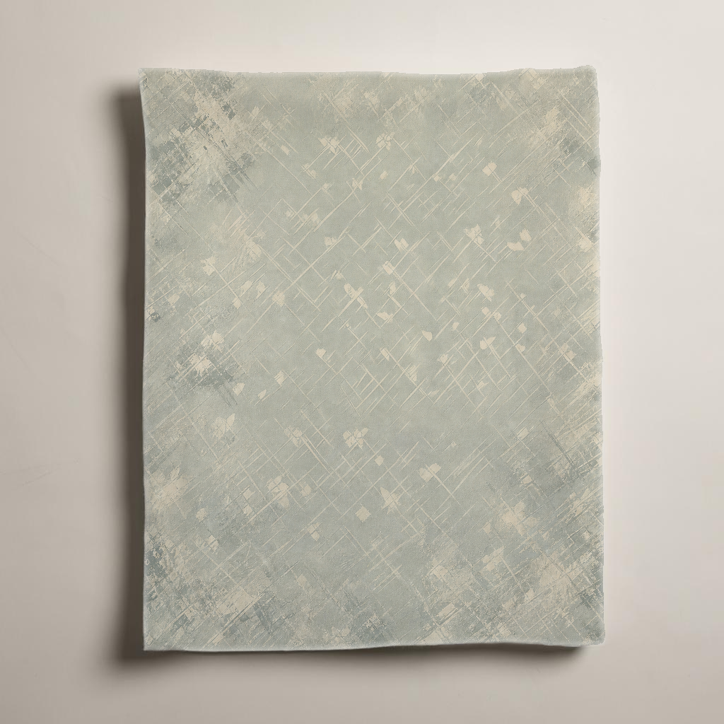 Trellis Painted Geometry Linen Tablecloth — 52 in Square, Sage & Ivory; supplier product view 2.