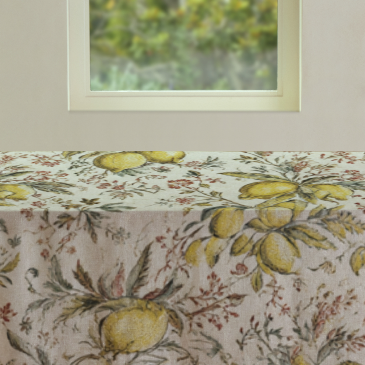 Lemon Grove — 70 × 108 Linen Tablecloth; supplier product view 3.
