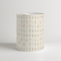 Paloma Geometric Tall Drum Lampshade — 10 in Diameter × 11 in High, Blue & Ivory; supplier product view 1.