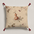 Citrouille Pumpkin Botanical Soft Linen Tassel Pillow Cover — Terracotta & Parchment; full product view, cover only.