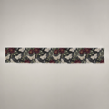 Lune Noire Moth Botanical Linen Table Runner — Charcoal & Burgundy; full product view. One table runner.