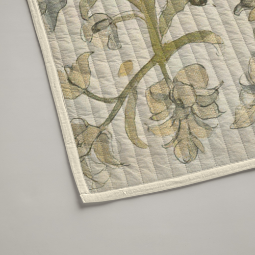 Arbor Botanical Organic Cotton Quilt — Olive & Stone; alternate product view 2 of 2, digital preview.