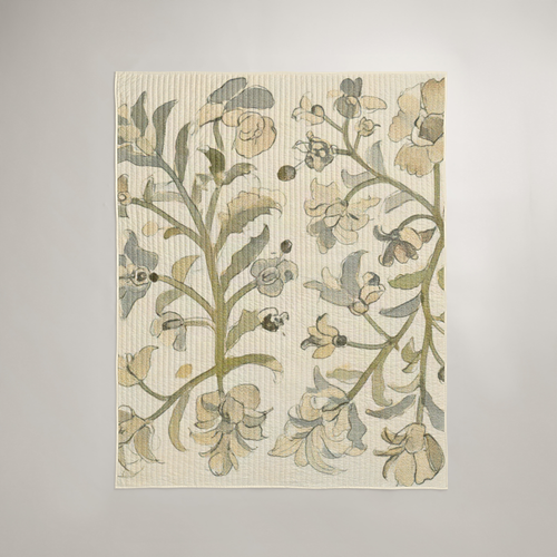 Arbor Botanical Organic Cotton Quilt — Olive & Stone; digital product preview