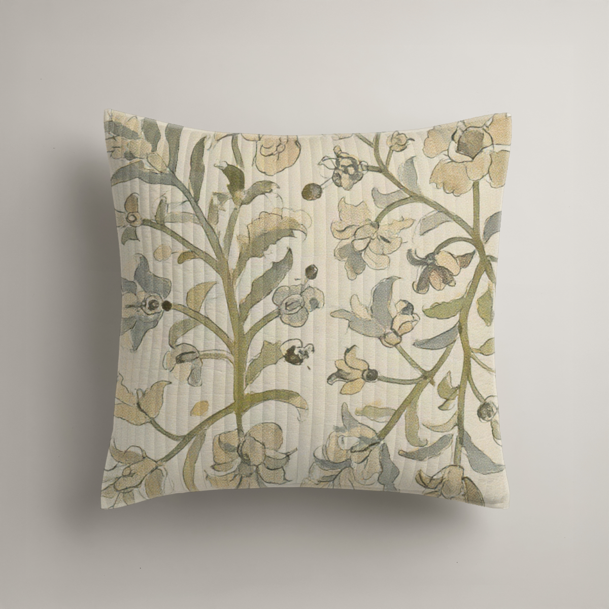 Arbor Botanical Organic Cotton Euro Sham — Olive & Stone; digital product preview