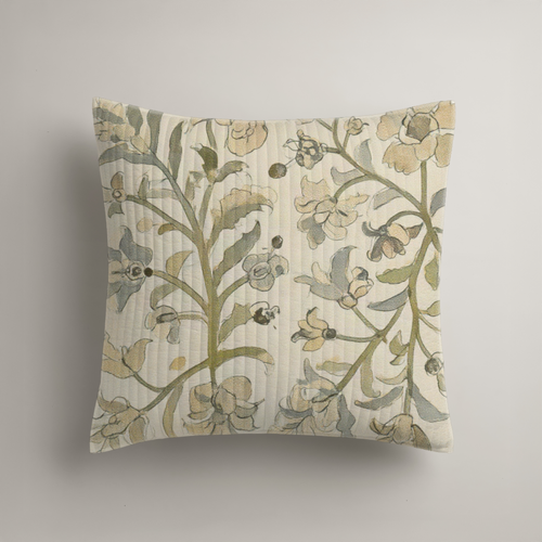 Arbor Botanical Organic Cotton Euro Sham — Olive & Stone; digital product preview