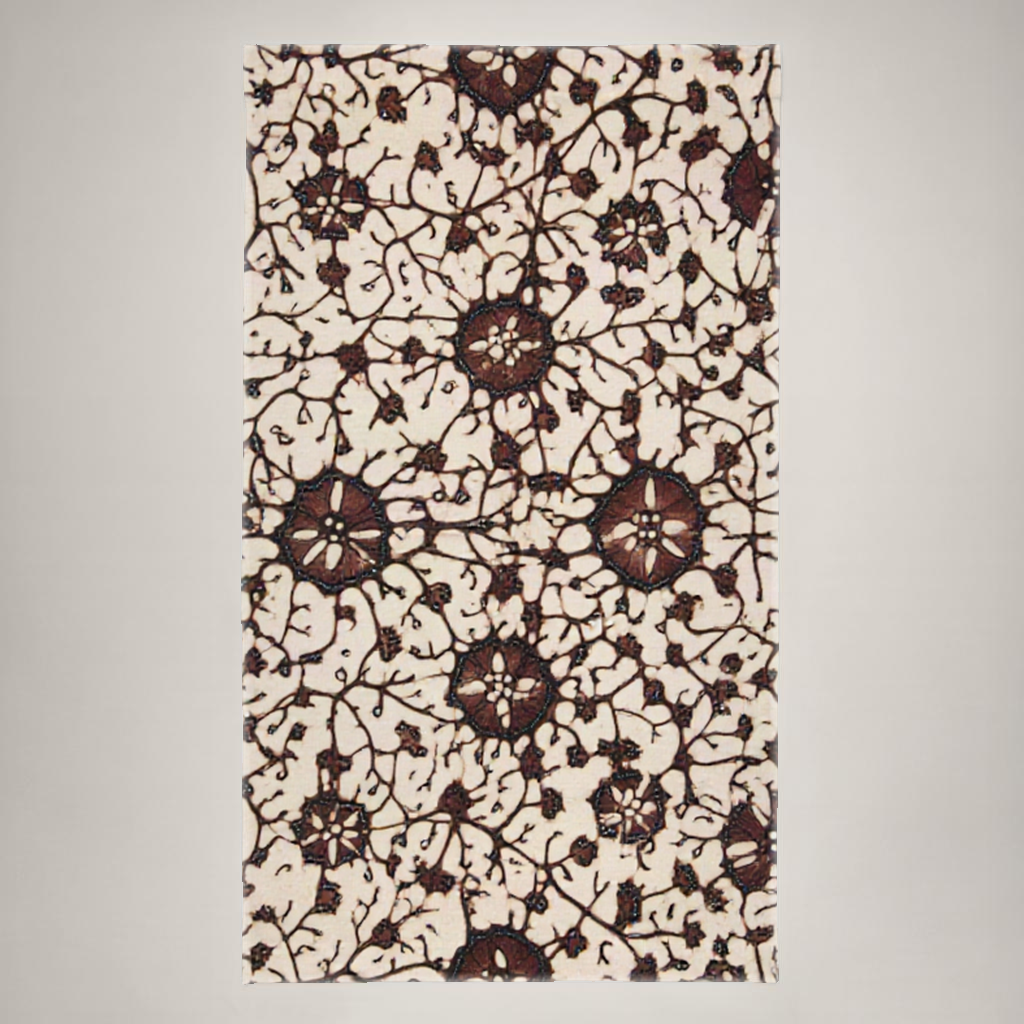 Aster Floral Everyday Cotton Curtain Panel — Aubergine & Oat; alternate product view 2 of 2, digital preview.