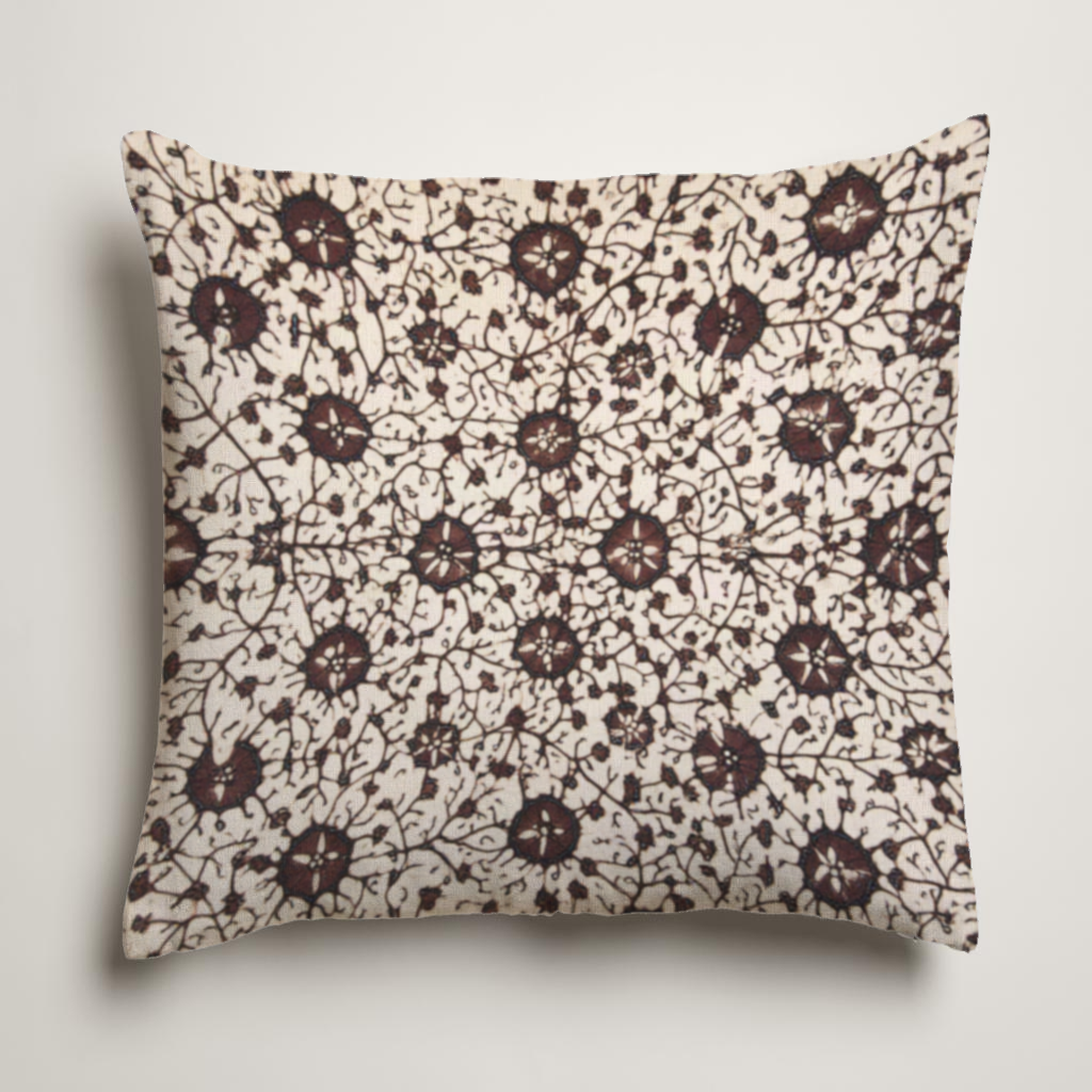 Aster Floral Soft Linen Pillow Cover — Aubergine & Oat; clean-edge pillow cover shown with a styling insert, which is not included.