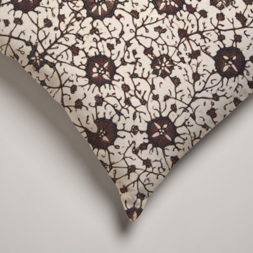 Aster Floral Soft Linen Pillow Cover — Aubergine & Oat; alternate product view 2 of 2, digital preview.