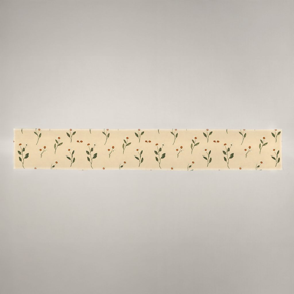 Aurelia botanical linen table runner, 14" × 90", shown flat.