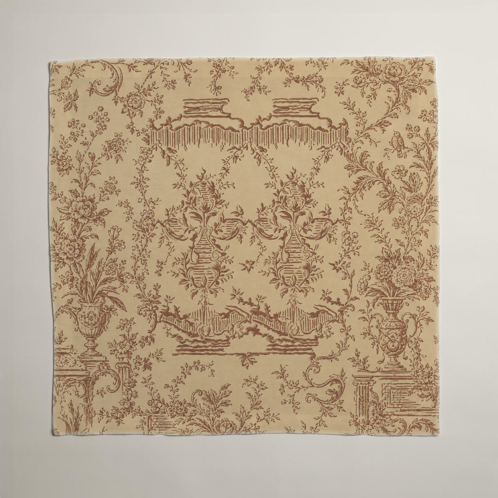 Bistro Scenic Linen Dinner Napkins — Terracotta & Cream; alternate product view 1 of 3, digital preview.