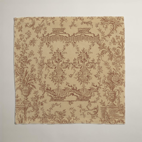 Bistro Scenic Linen Dinner Napkins — Terracotta & Cream; alternate product view 1 of 3, digital preview.