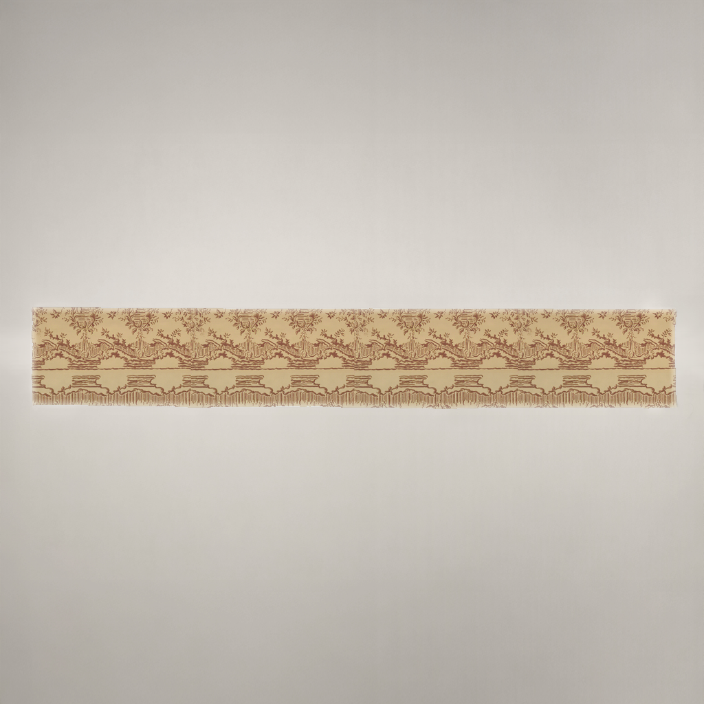 Bistro Scenic Linen Table Runner — Terracotta & Cream; alternate product view 1 of 3, digital preview.