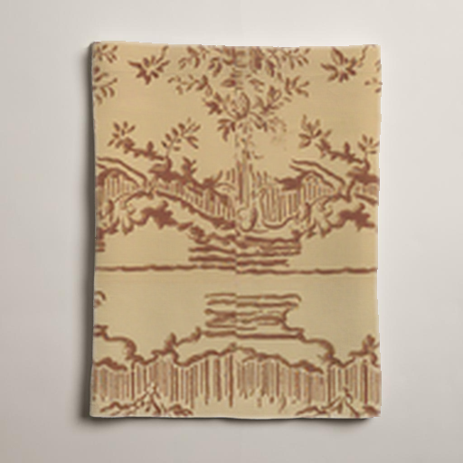 Bistro Scenic Linen Table Runner — Terracotta & Cream; alternate product view 2 of 3, digital preview.