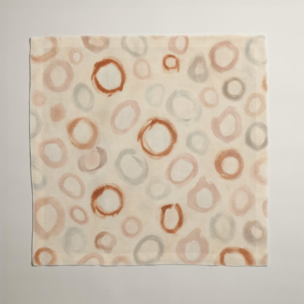 Caldera Abstract Linen Dinner Napkins — Rust & Parchment; alternate product view 1 of 3, digital preview.