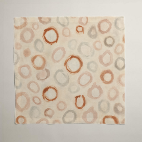 Caldera Abstract Linen Dinner Napkins — Rust & Parchment; alternate product view 1 of 3, digital preview.