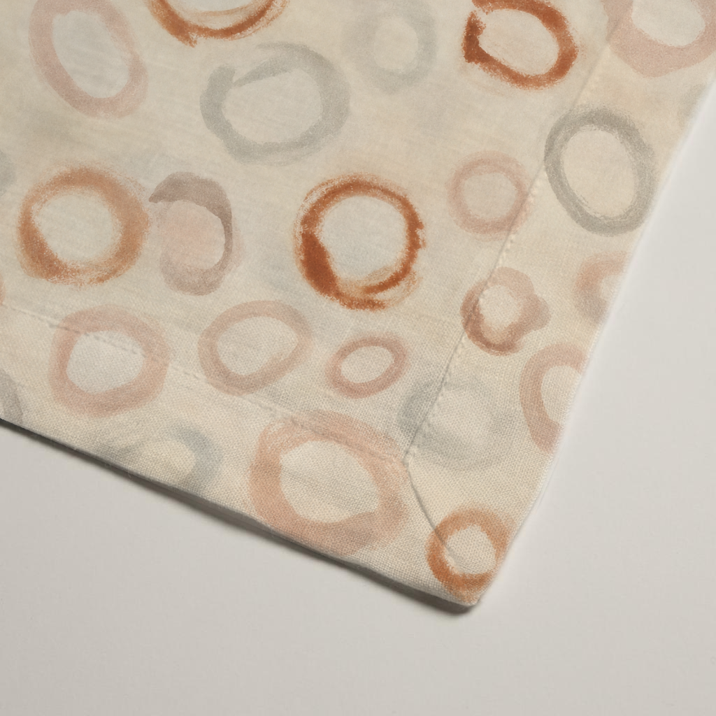 Caldera Abstract Linen Dinner Napkins — Rust & Parchment; alternate product view 3 of 3, digital preview.