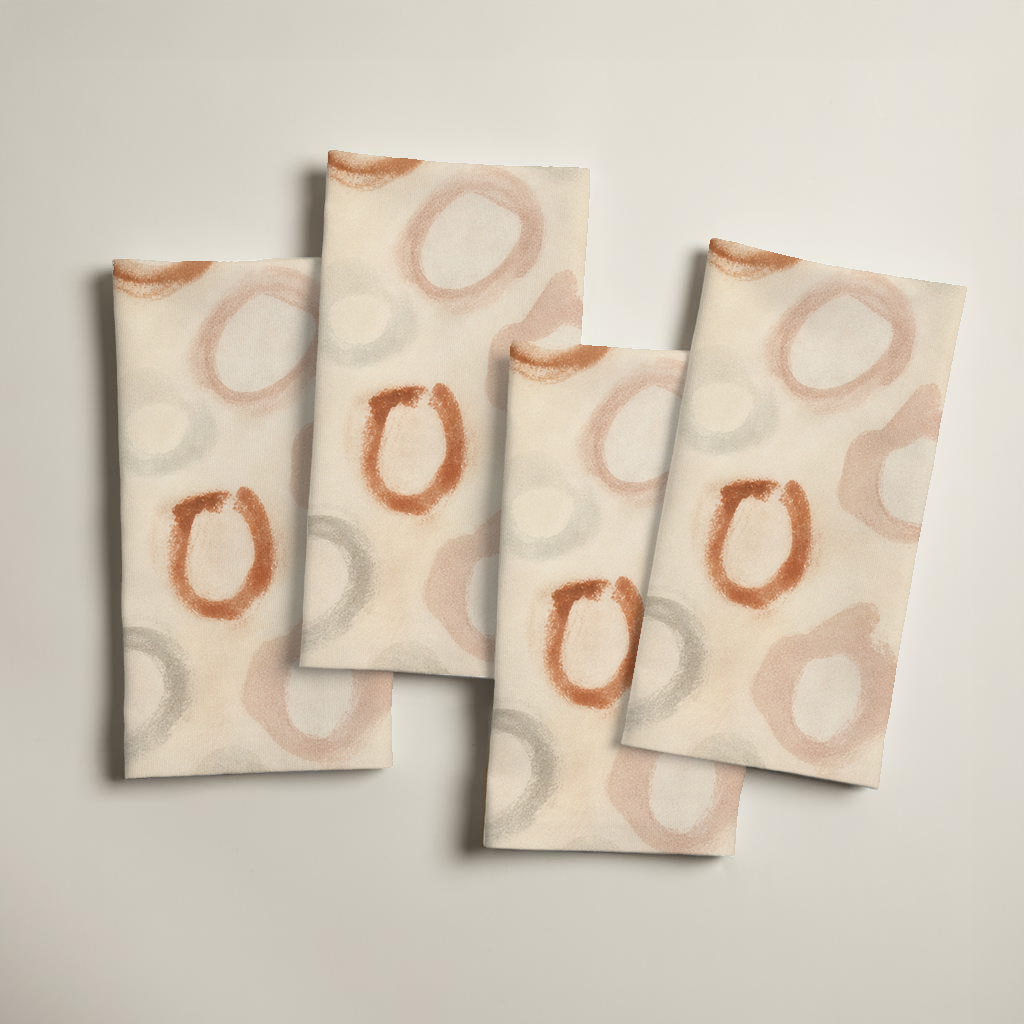Caldera Abstract Linen Dinner Napkins — Rust & Parchment; digital product preview