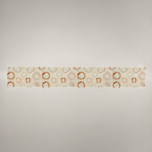 Caldera Abstract Linen Table Runner — Rust & Parchment; alternate product view 1 of 3, digital preview.