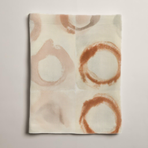 Caldera Abstract Linen Table Runner — Rust & Parchment; alternate product view 2 of 3, digital preview.