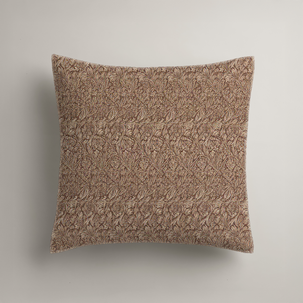 Camellia Floral Organic Cotton Euro Sham — Chocolate & Ivory; digital product preview