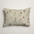 Carmine Floral Velvet Lumbar Pillow Cover — Burgundy & Flax; clean-edge pillow cover shown with a styling insert, which is not included.