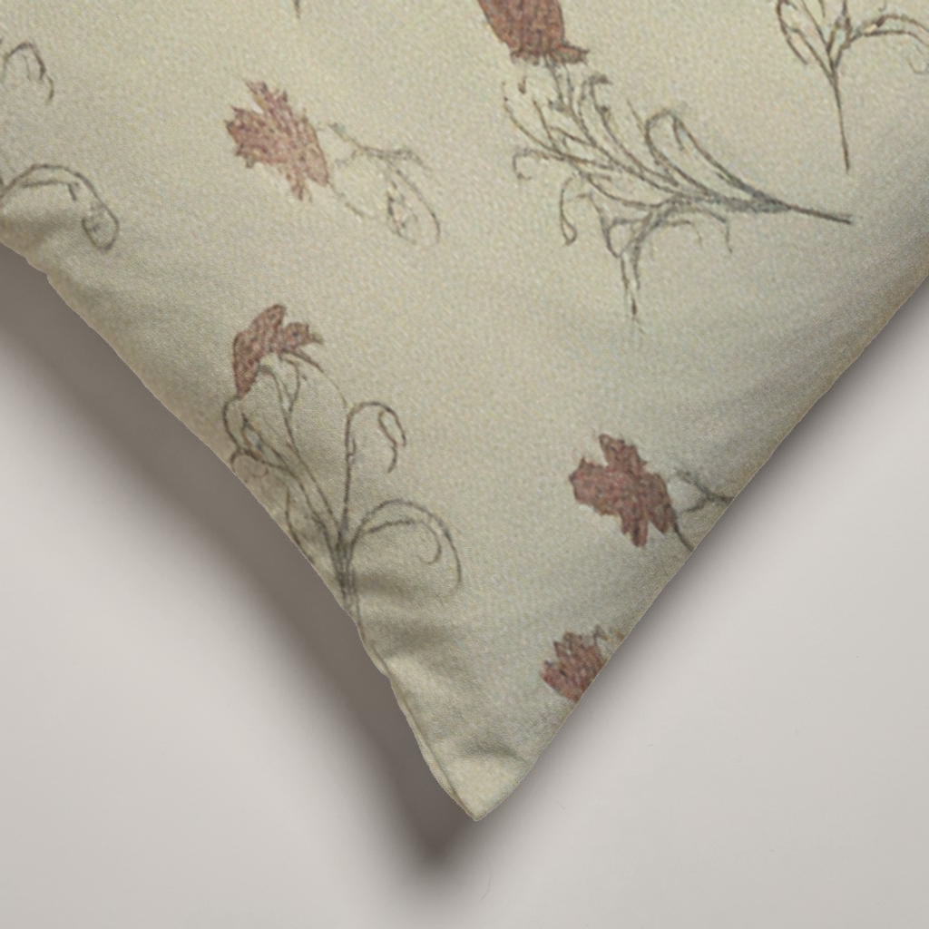 Carmine Floral Velvet Lumbar Pillow Cover — Burgundy & Flax; alternate product view 2 of 2, digital preview.
